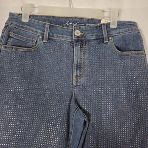 NWT INC International Concepts Womens 6 Skinny Denim Jeans Silver Studded  $100
